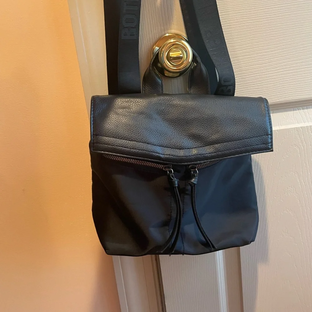 Botkier New York Trigger Mini Black Backpack‎ w/Zippered Pockets, Approx. 11”x9”